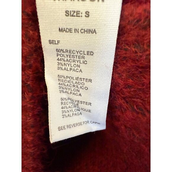 Thakoon‎ Turtleneck Sweater Burgundy Size Small Alpaca Blend Cropped Ribbed - Picture 4 of 11